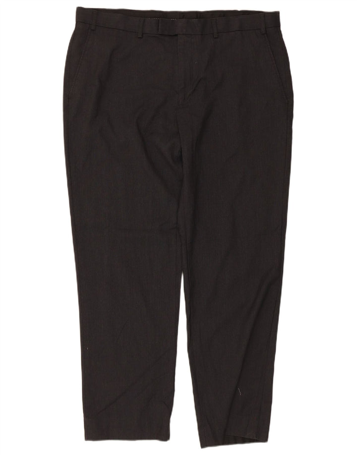 Marks & Spencer Maßgeschneiderte, gerade Anzughose für Damen, W38, L29, graue Viskose