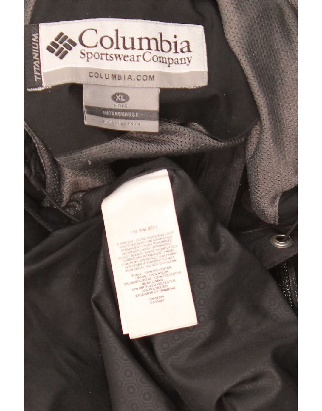 Columbia Mens Titanium Hooded Rain Jacket UK 42 XL Schwarz Polyester