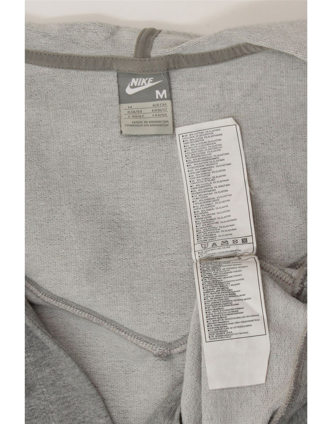 Nike Damen Kapuzenpullover UK 10/12 mittelgraue Baumwolle