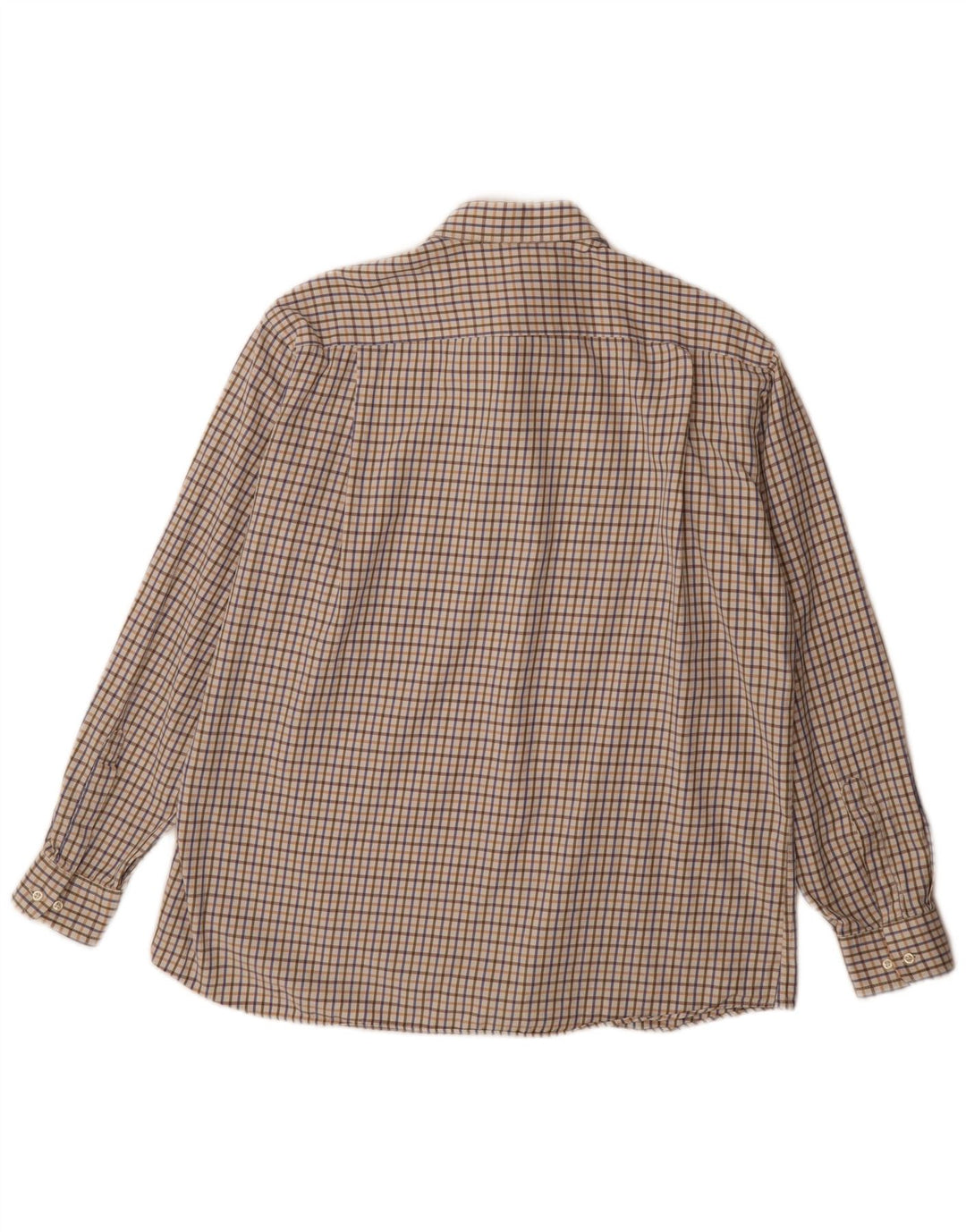Ungaro Herren-Hemd mit klassischer Passform, XL, beige kariert