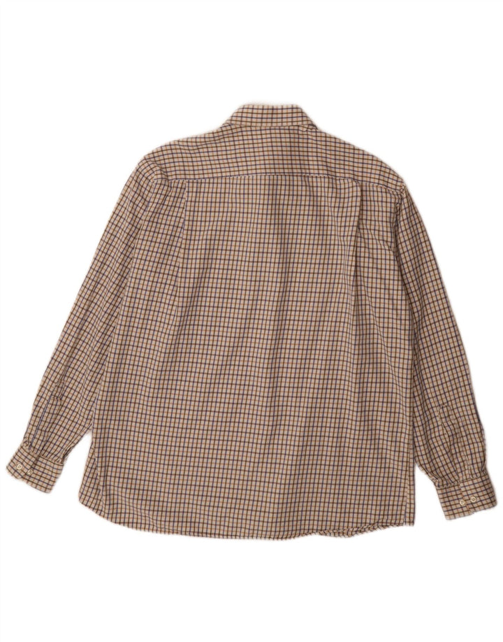 Ungaro Herren-Hemd mit klassischer Passform, XL, beige kariert
