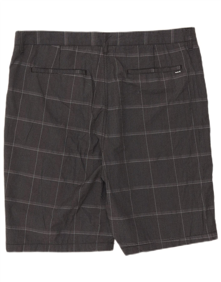 Hurley Herren Chinoshorts W38 XL Grau kariertes Polyester