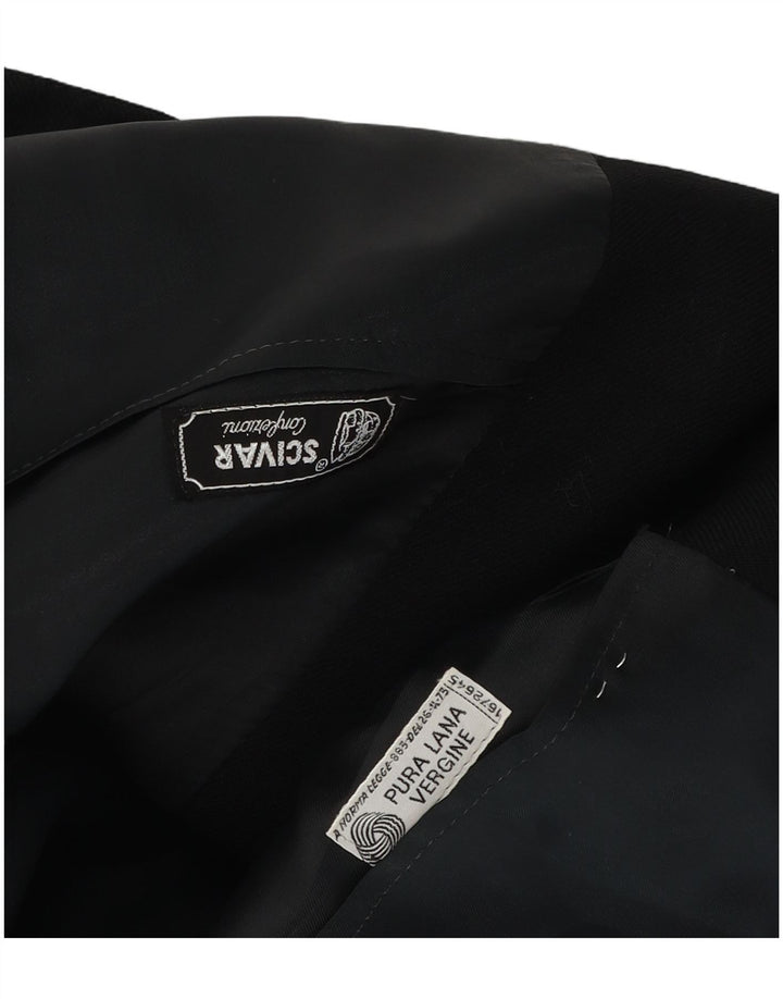 Vintage Herren 2-Knopf-Blazerjacke UK 38 Mittelschwarze Schurwolle