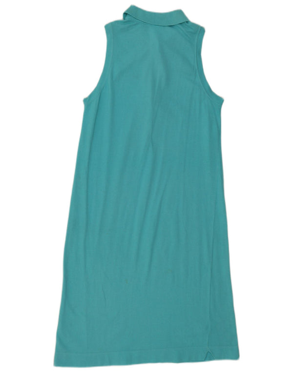 Ärmelloses Polokleid für Damen von Lacoste, Größe 40, mitteltürkisfarbene Baumwolle