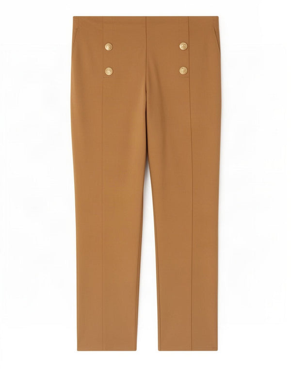 Zara Womens High Waist Tapered Cropped Trousers 2XL W34 L25 Beige
