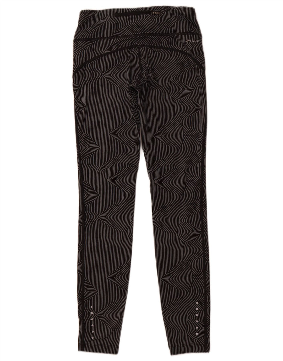 NIKE Damen Dri Fit Leggings UK 6 XS Grauer Nadelstreifen