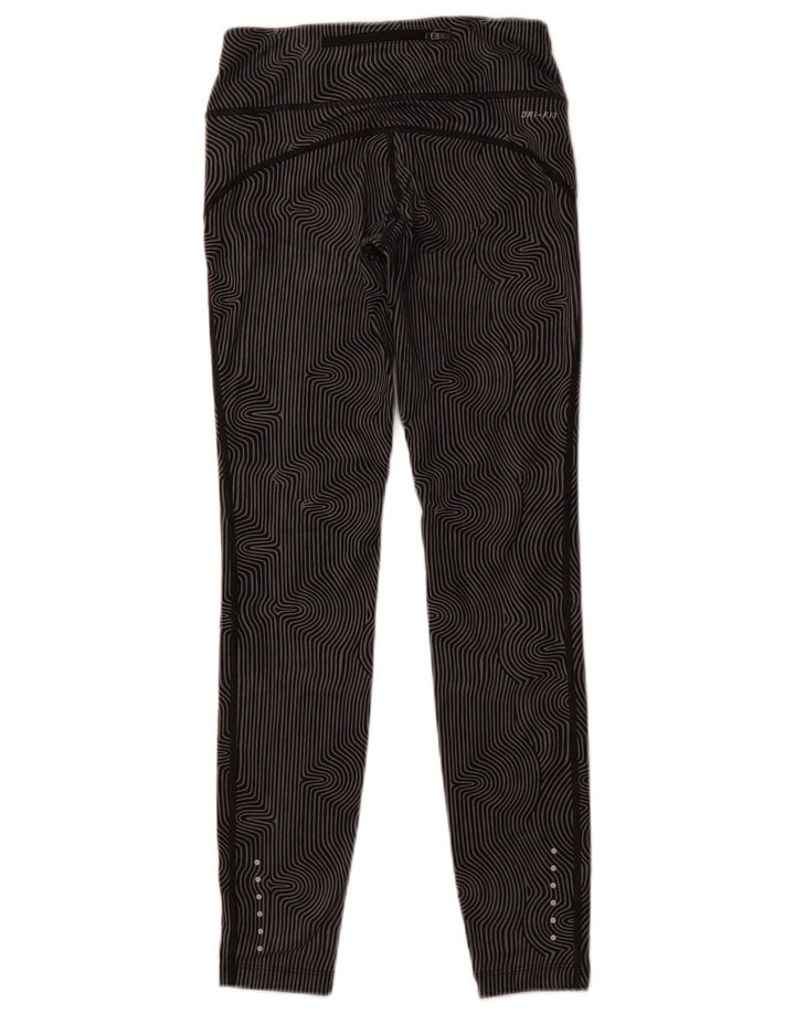 NIKE Damen Dri Fit Leggings UK 6 XS Grauer Nadelstreifen