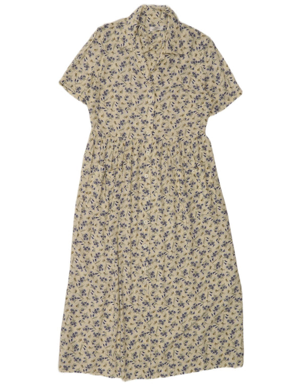 Marks & Spencer Damen Kurzarm-Hemdkleid UK 12 Mittelbeige