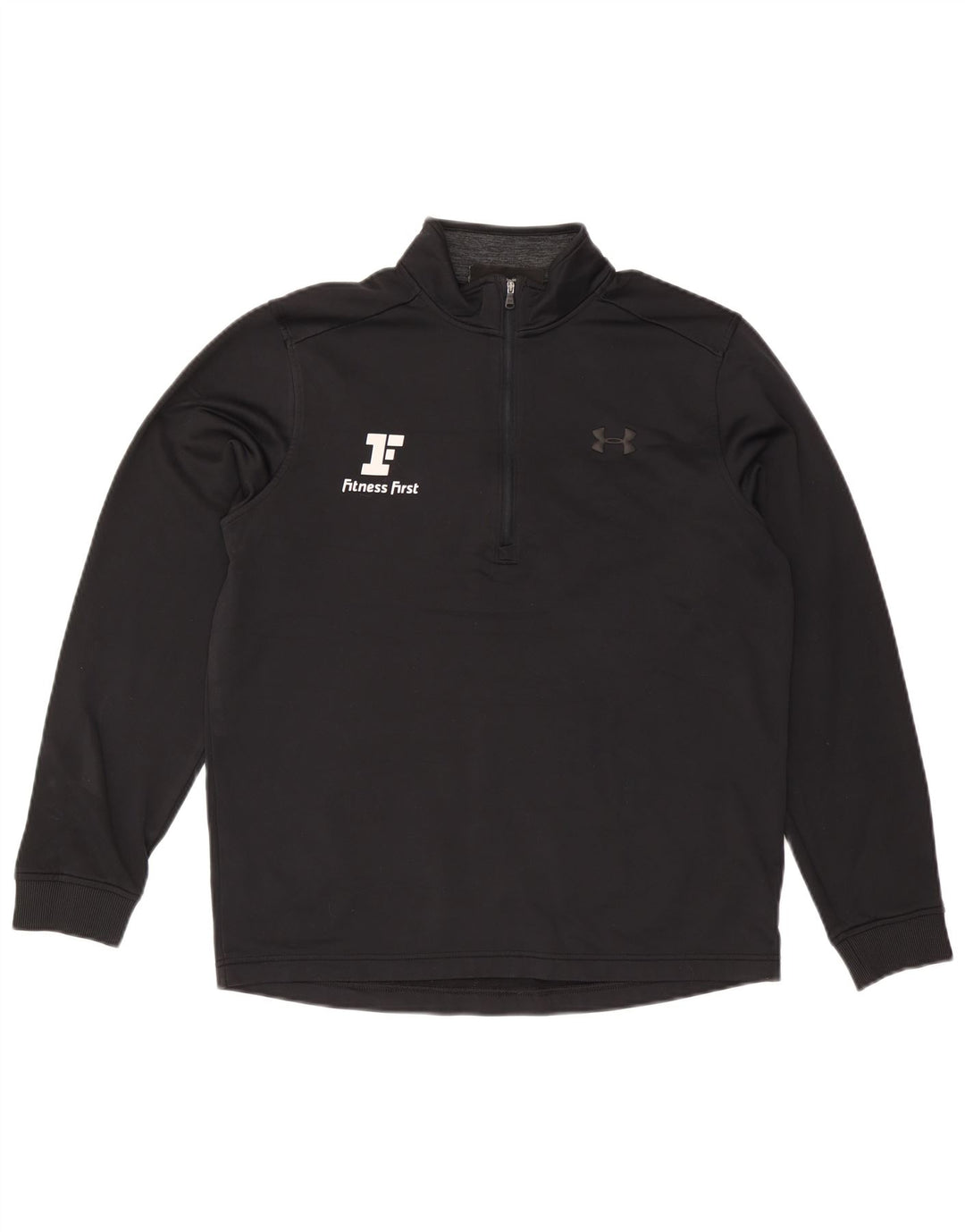 Under Armour Herren Cold Gear Graphic Zip Neck Sweatshirt Pullover Medium Schwarz