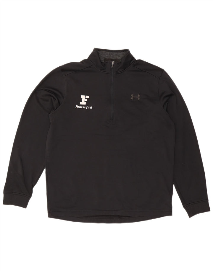 Under Armour Herren Cold Gear Graphic Zip Neck Sweatshirt Pullover Medium Schwarz