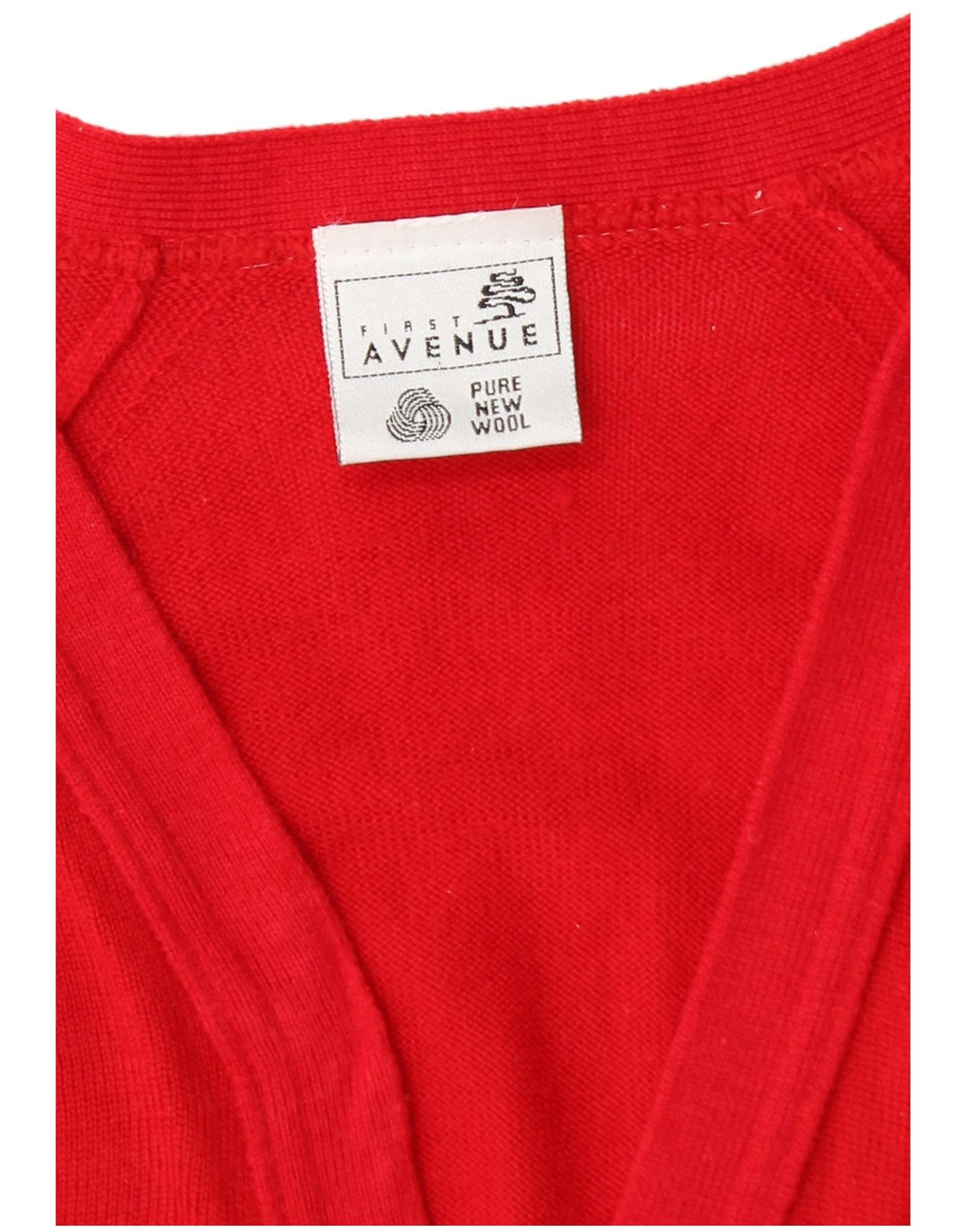 FIRST AVENUE Damen-Cardigan-Pullover UK 16 Große rote Schurwolle