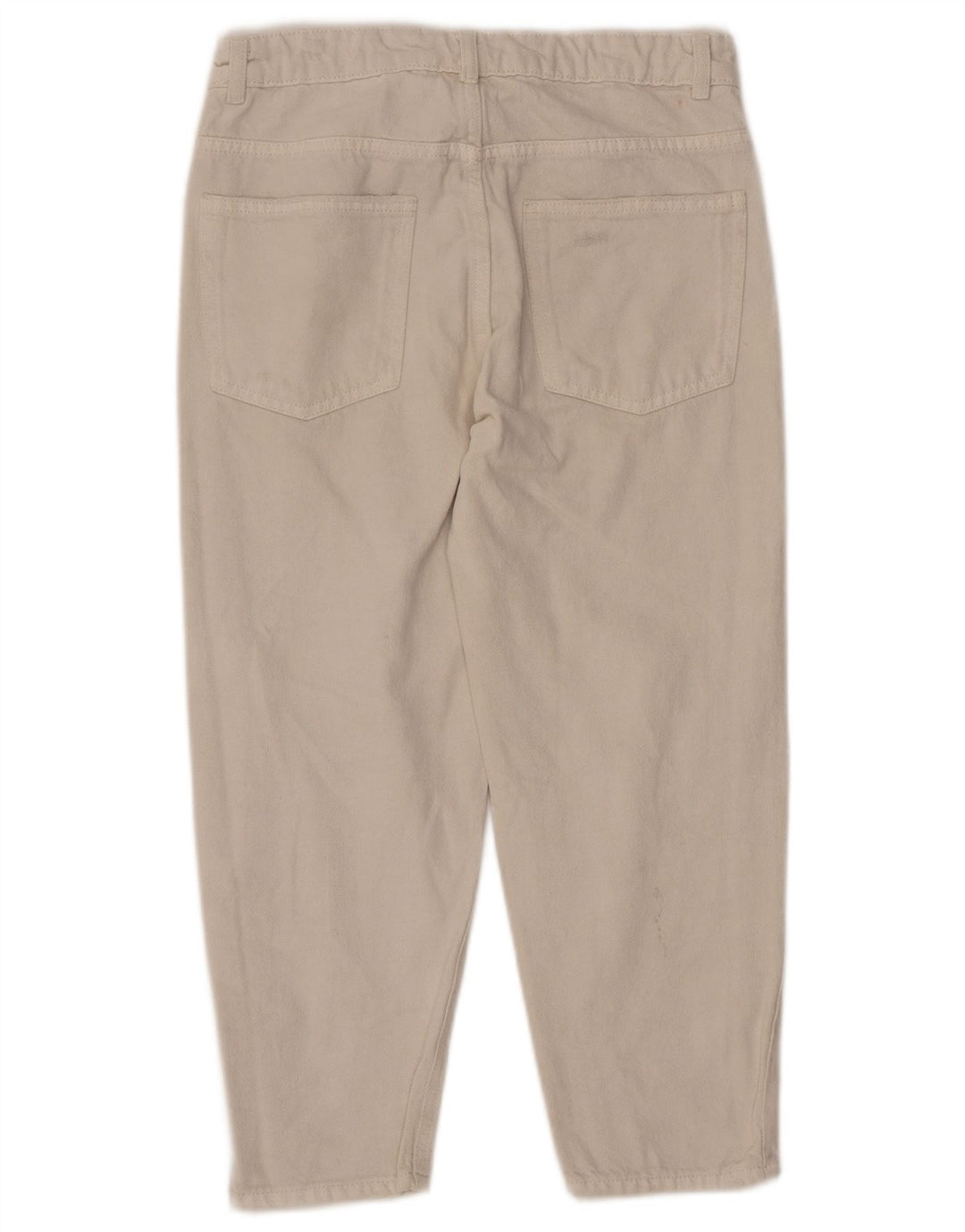 ZARA Mädchen Distressed High Waist Tapered Jeans 13–14 Jahre W28 L22 Weiß