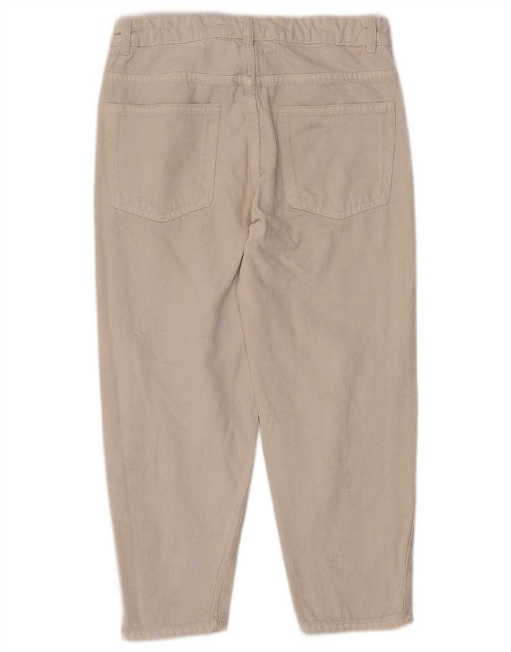 ZARA Mädchen Distressed High Waist Tapered Jeans 13–14 Jahre W28 L22 Weiß