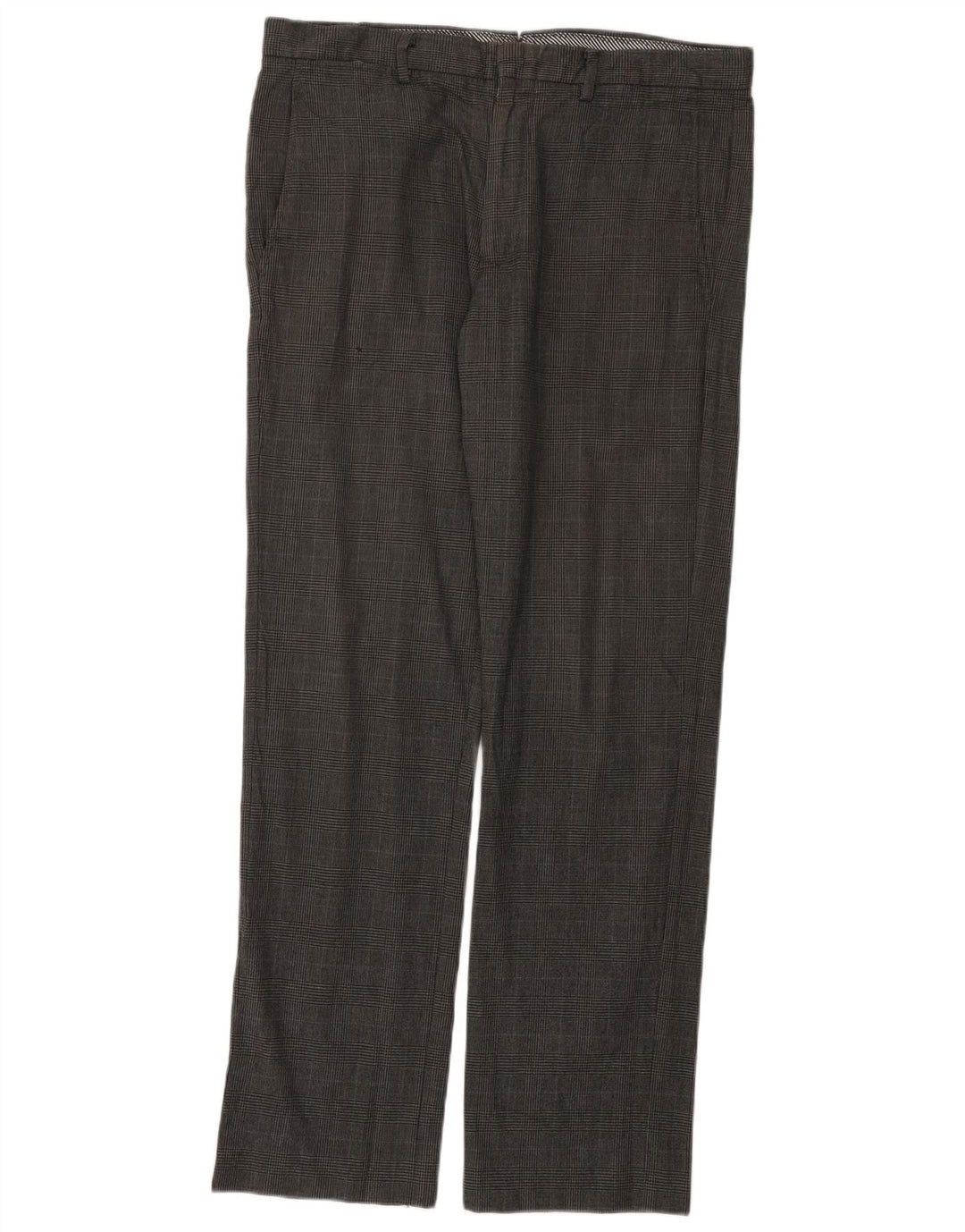 Gap Herren Extra Sim Fit Chinohose W34 L32 grau karierte Baumwolle