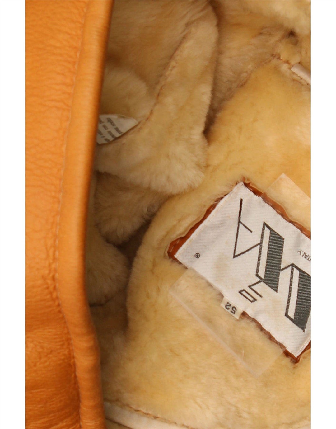 VINTAGE Herren Shearling Jacke IT 52 XL Beige Shearling