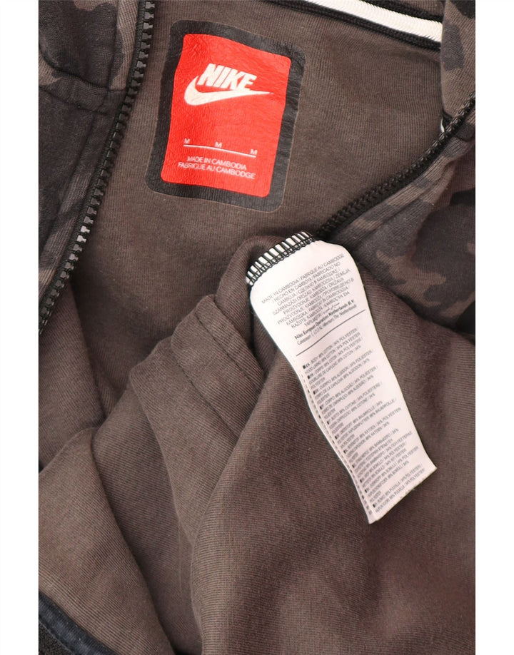 Nike Herren-Kapuzenpullover mit Reißverschluss, mittelgraue Camouflage-Baumwolle