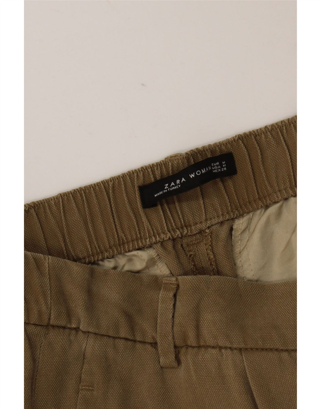 Zara Damen Hose mit Pegged-Ausschnitt, mittelgroß, W28, L23, Braun