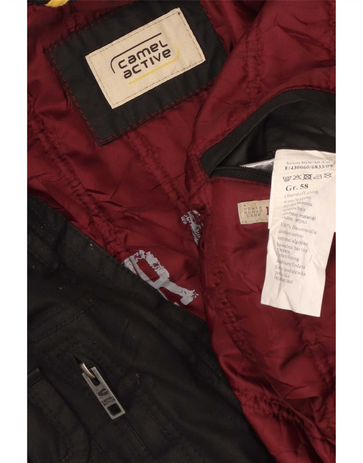 Camel Active Herren Militärjacke IT 58 4XL Schwarz Baumwolle