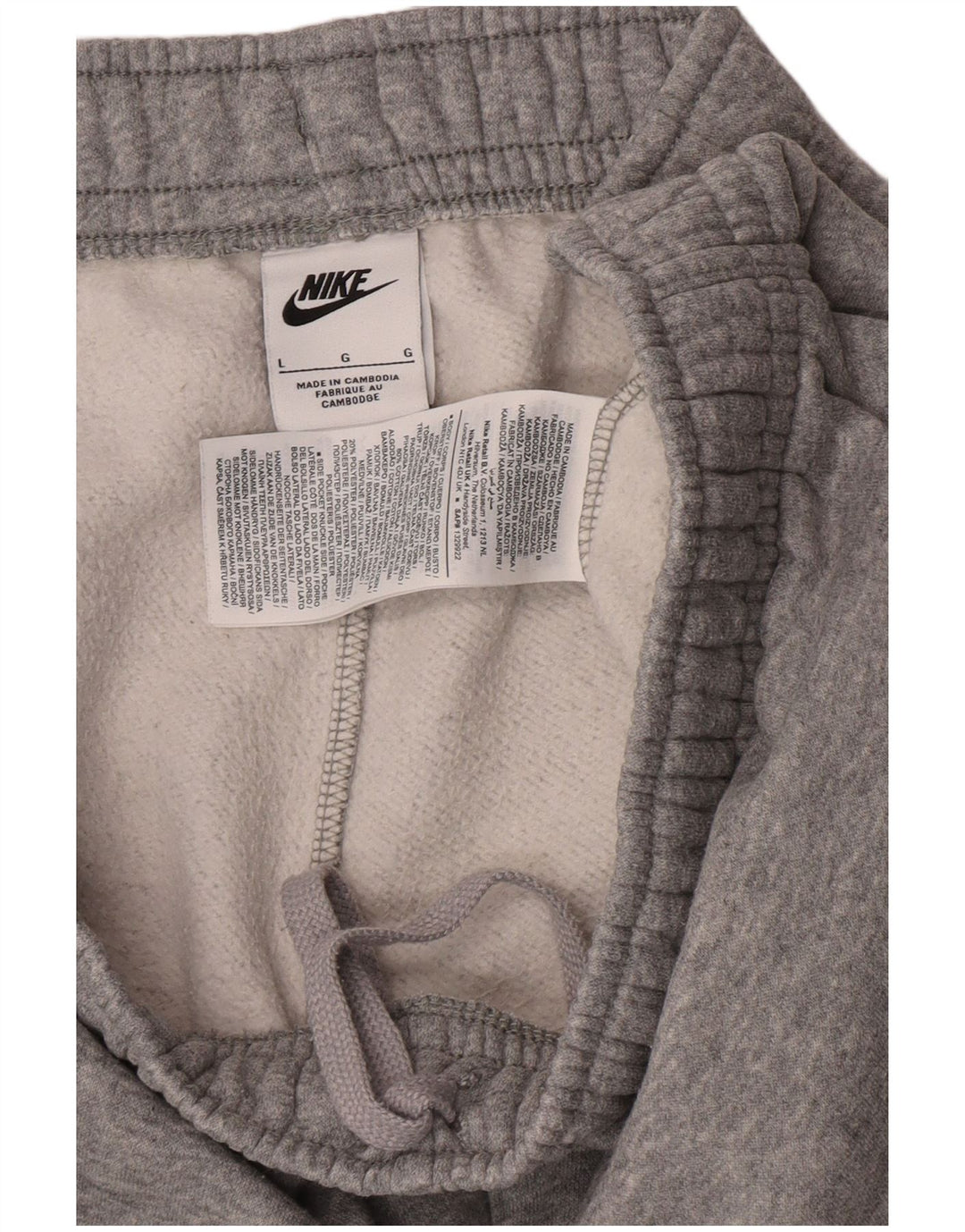 Nike Herren Cargo-Trainingshose, Jogginghose, Größe L, Grau, Baumwolle