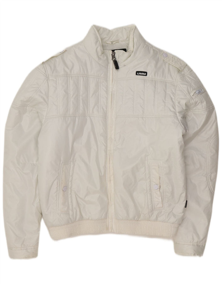 UMM Herren-Militär-Jacke, gepolstert, UK 42, XL, Weiß, Polyester