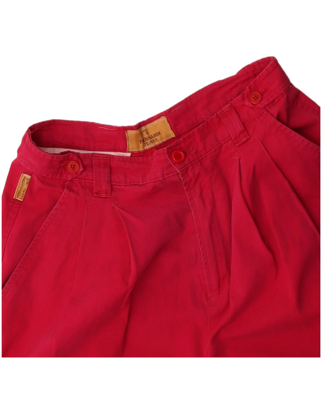 TRUSSARDI Damen-Freizeitshorts mit hoher Taille, Größe IT 44, Mittel W28, Rot