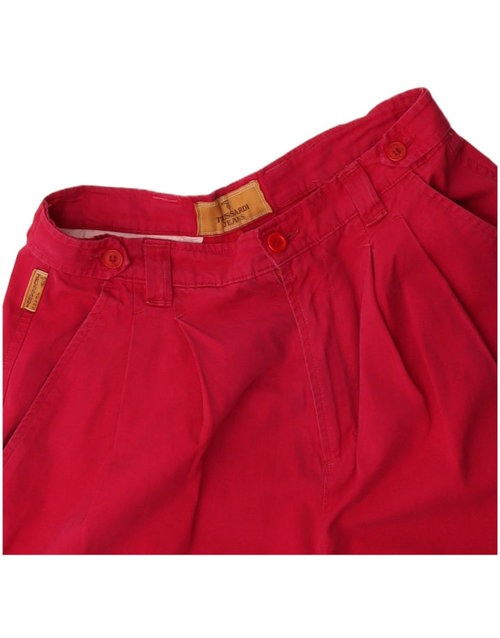 TRUSSARDI Damen-Freizeitshorts mit hoher Taille, Größe IT 44, Mittel W28, Rot
