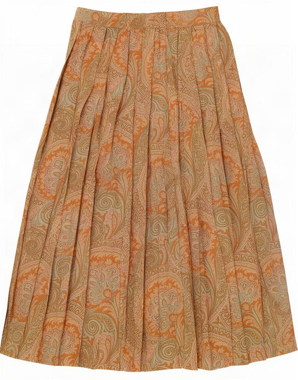 Marella Womens Knife Faltenrock UK 16 Large W30 Braune Paisley-Wolle