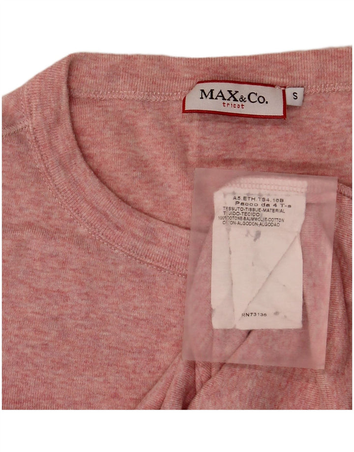 Max & Co. Damen Top Langarm UK 10 Small Rosa Baumwolle