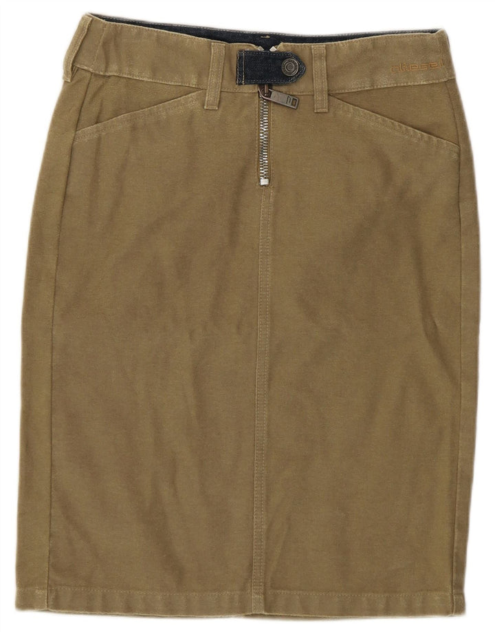 Diesel Damen Bleistiftrock W26 Small Khaki Baumwolle