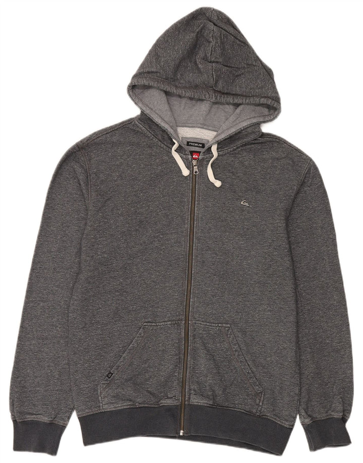 Quiksilver Premium-Kapuzenpullover mit Reißverschluss für Herren aus mittelgrauer Baumwolle