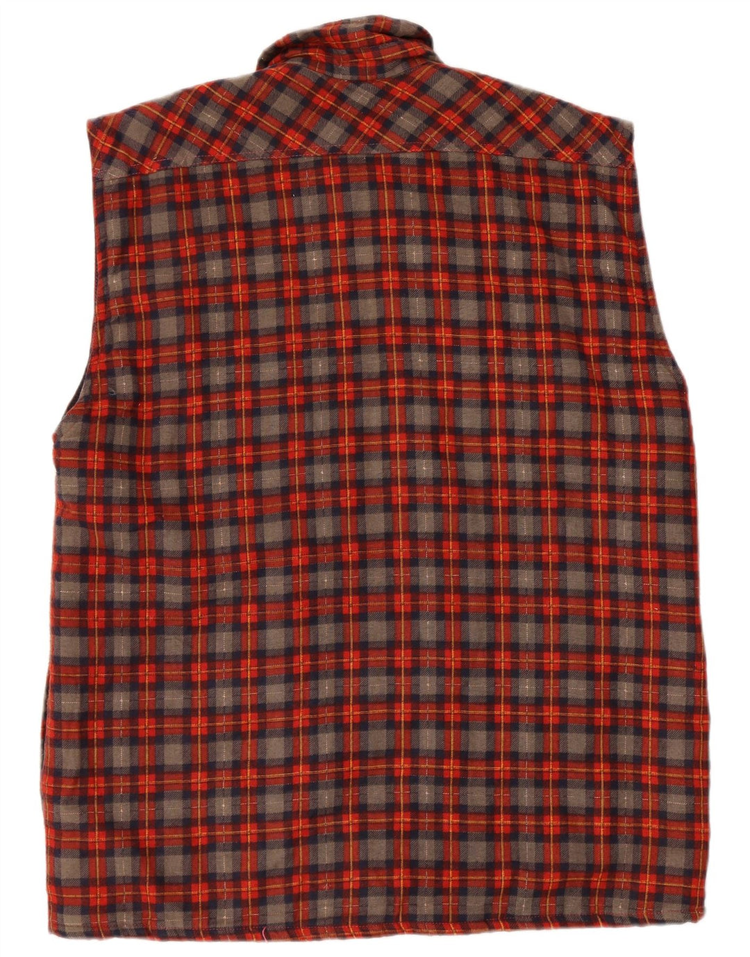 Vintage Herren Flanellhemd, ärmellos, groß, rot kariert