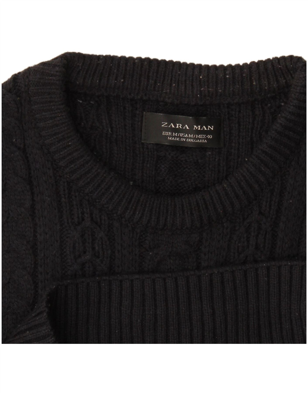 Zara Herren-Pullover mit Rundhalsausschnitt, mittelgroß, Marineblau