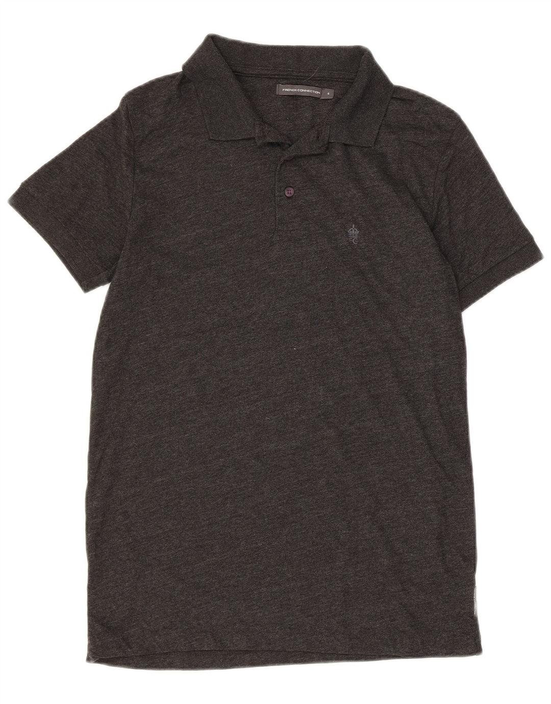 French Connection Herren-Poloshirt, Größe S, graue Baumwolle