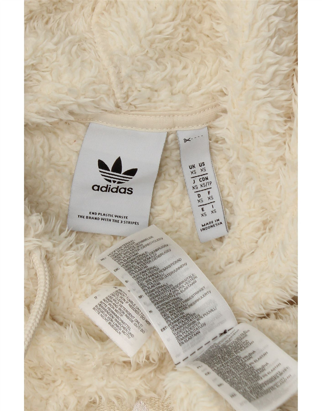 Adidas Herren Kapuzen-Fleecepullover XS Beige Polyester