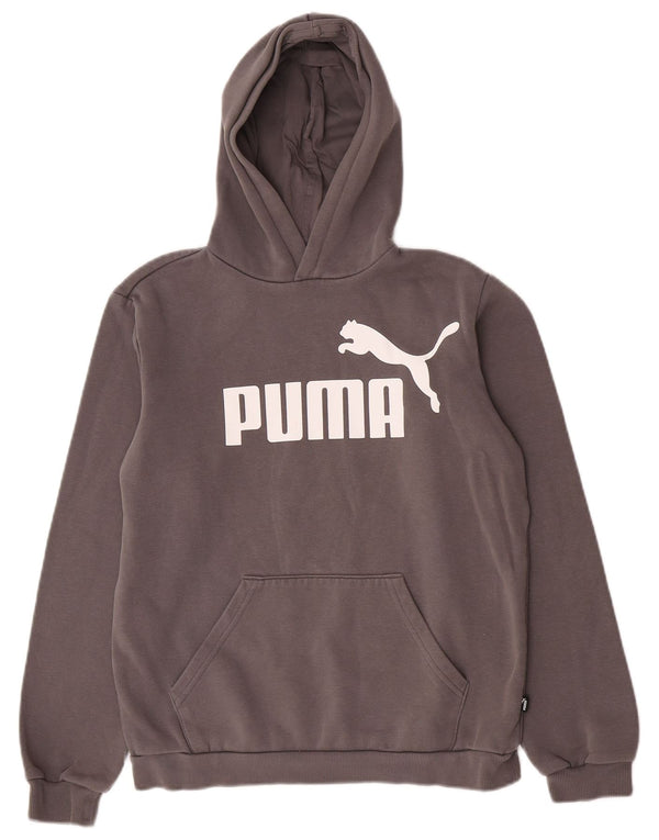 Puma Mädchen-Kapuzenpullover mit Grafik, 15–16 Jahre, graue Baumwolle