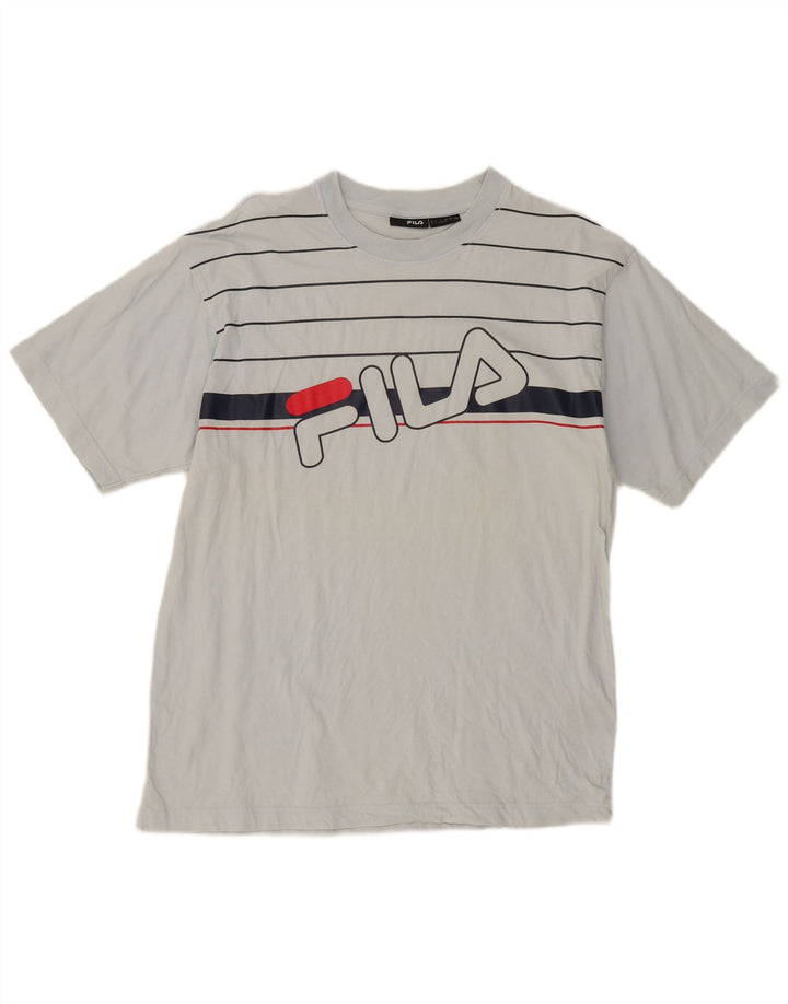 Fila Herren-T-Shirt mit Grafik, groß, grau gestreift, Baumwolle