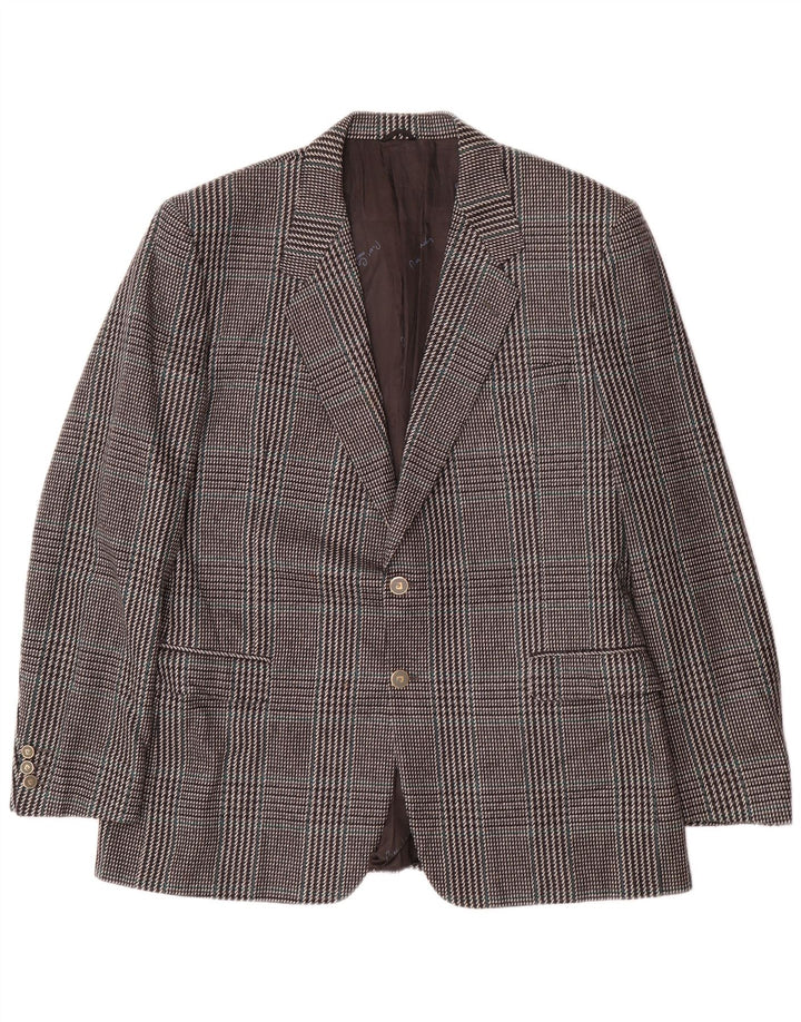 Pierre Cardin Herren-Blazer mit 2 Knöpfen, IT 54 2XL, grau karierte Wolle, klassisch