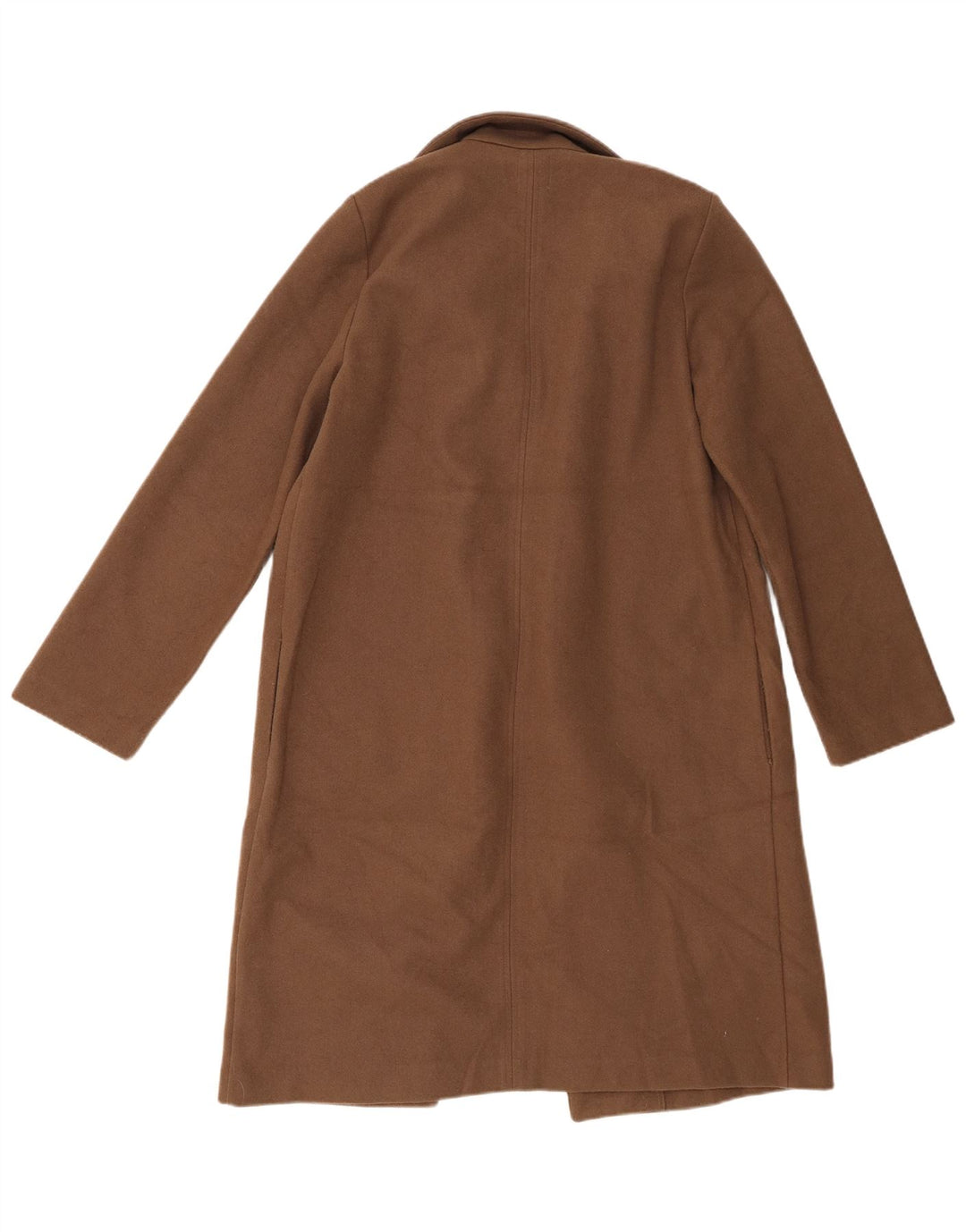 Zara Womens Open Overcoat UK 16 Large Braun Polyester