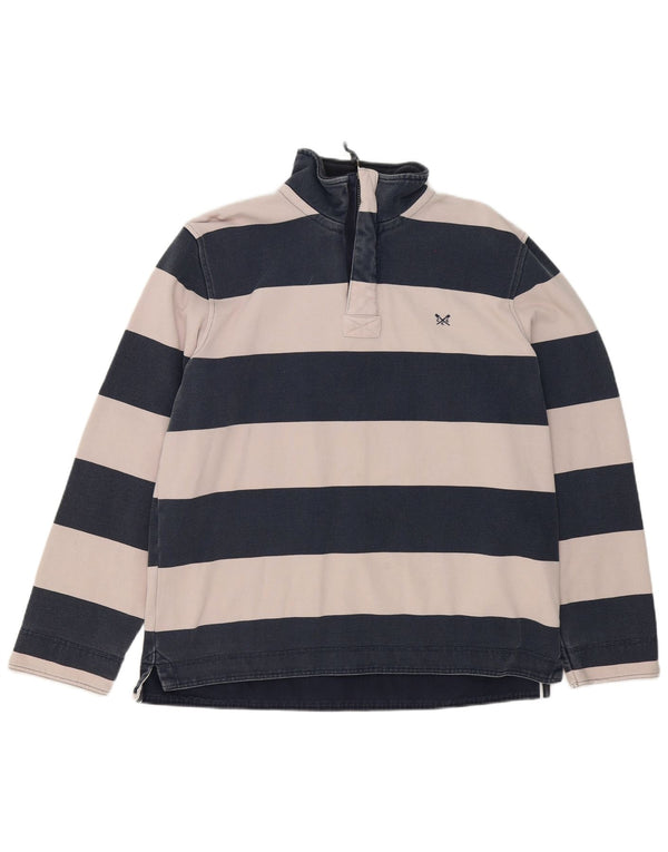 Crew Clothing Herren-Sweatshirt mit Reißverschluss, XL, marineblau, gestreift, Baumwolle