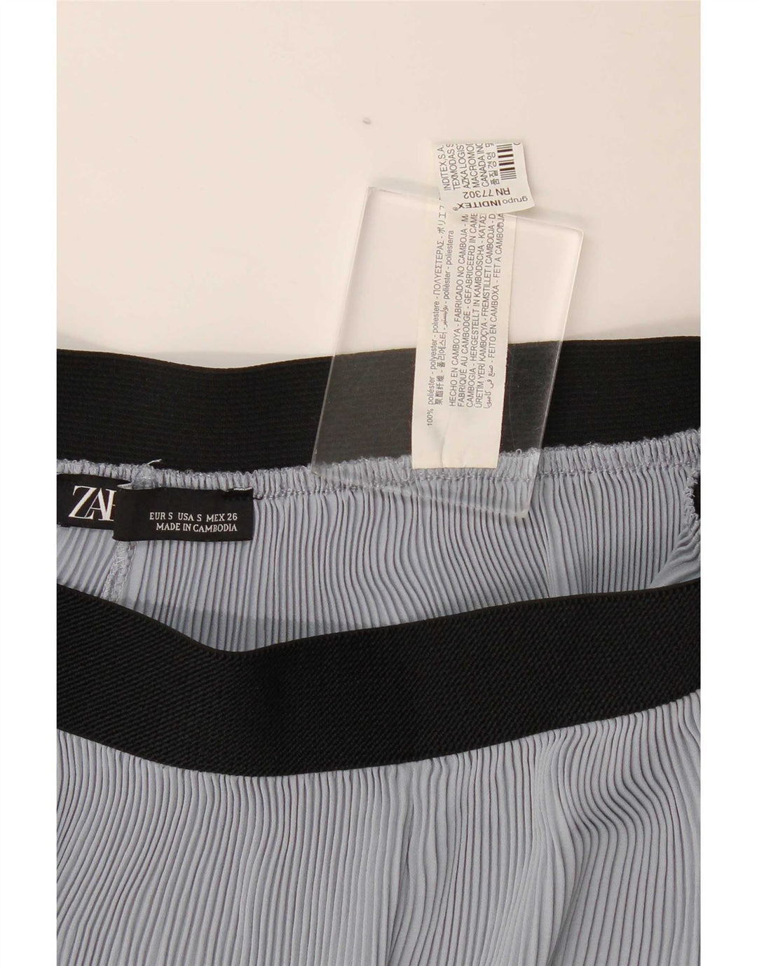 Zara Damen Cullotes Capri-Hose, Größe S, W26, L22, Blau, Polyester