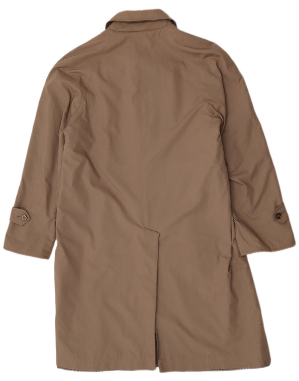 Vintage Herren Wendemantel UK 40 Large Beige Check Polyester