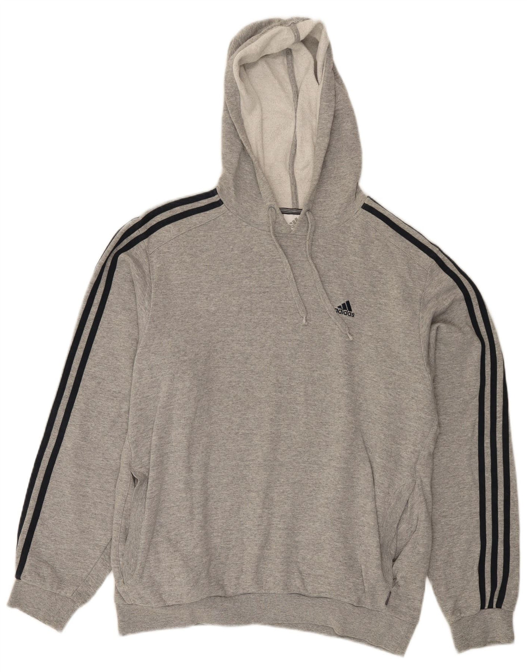 Adidas Herren Kapuzenpullover Mittelgrau gefleckte Baumwolle