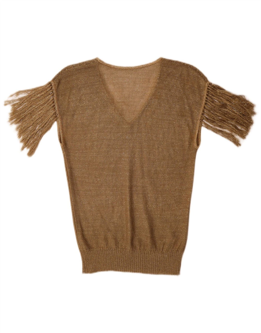 Vintage Damen Bluse Top UK 10 Small Gold