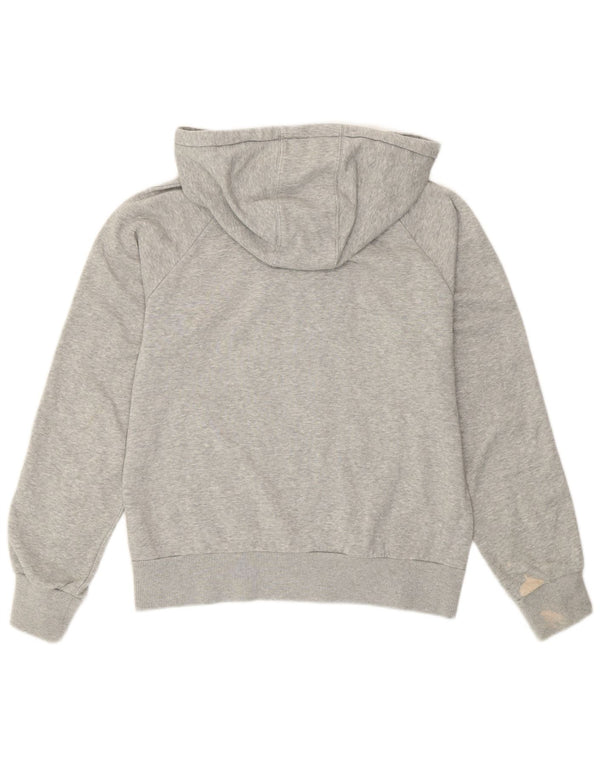 Adidas Damen Zip Hoodie Pullover EU 40 Mittelgrau gefleckte Baumwolle