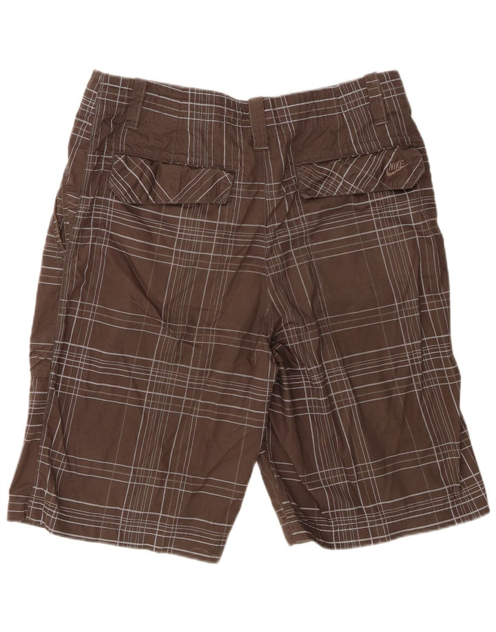 Nike Herren-Chinoshorts Medium W32, braun karierte Baumwolle