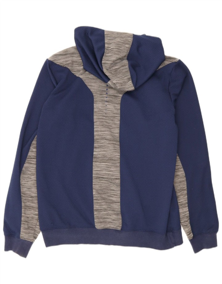 Kappa Herren-Kapuzenpullover mit Reißverschluss, groß, marineblaues Farbblock-Polyester