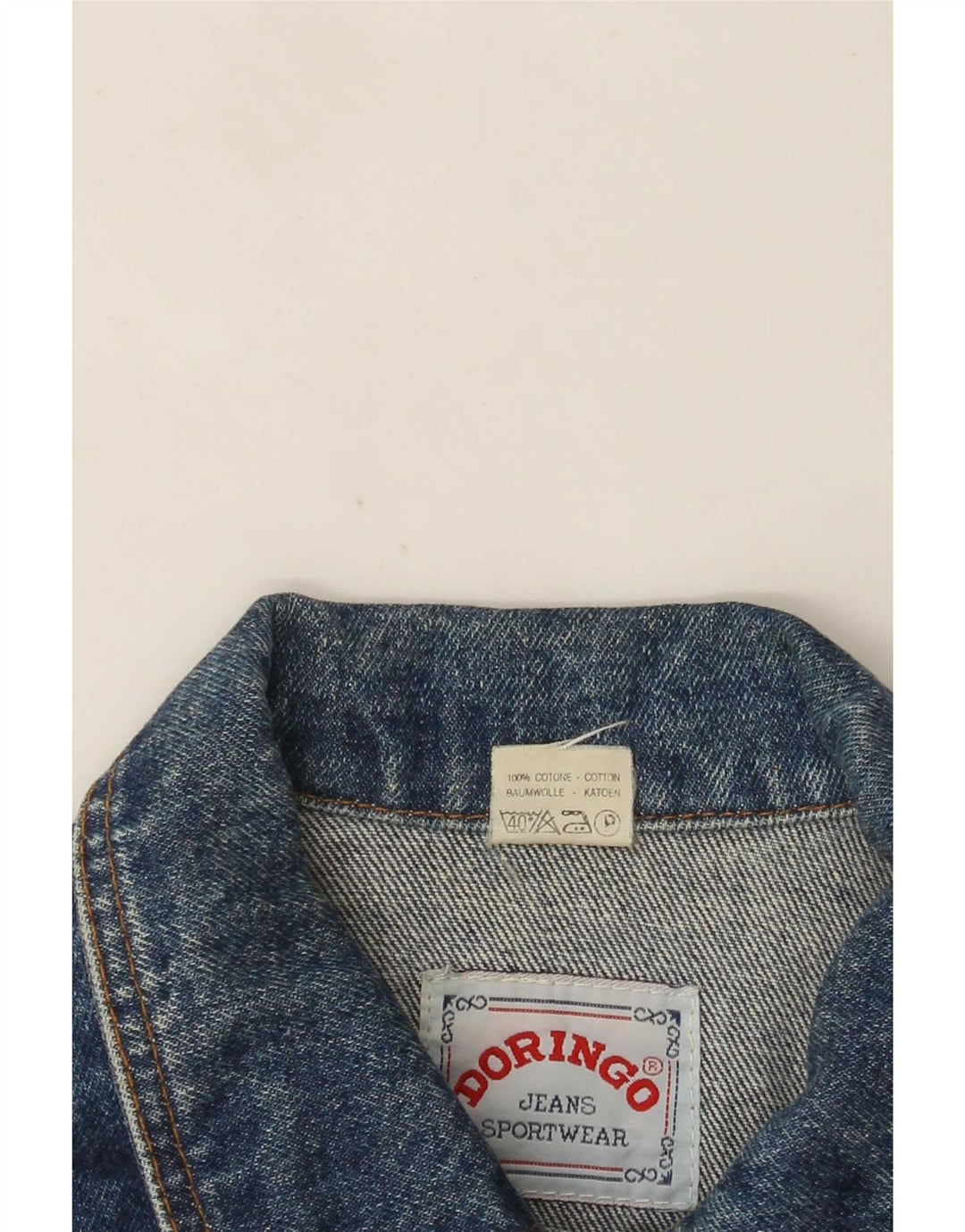Doringo Womens Crop Denim Jacke UK 10 Small Blaue Baumwolle