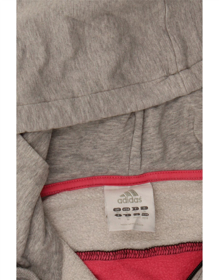 ADIDAS Damen-Kapuzenpullover mit Reißverschluss, UK 12, mittelgroß, mehrfarbig, Farbblock
