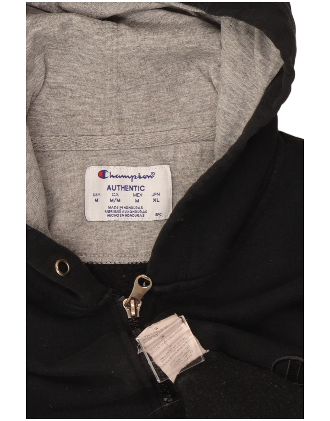 Champion Herren-Kapuzenpullover mit Reißverschluss, mittelschwarz, Baumwolle