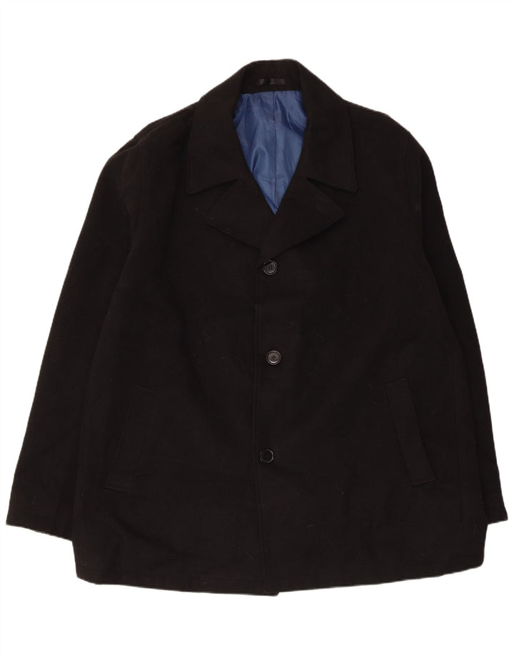 Marks & Spencer Herren Pea Coat UK 44/46 XL Schwarz Polyester